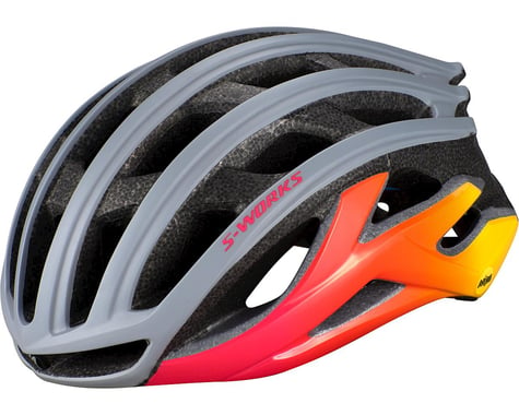 Specialized S-Works Prevail II MIPS Helmet (Cool Grey/Acid Pink/Golden Yellow) (L)