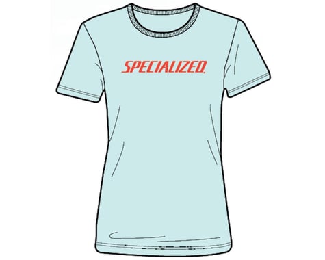 Specialized Women's Wordmark T-Shirt (Baby Blue/Acid Lava)