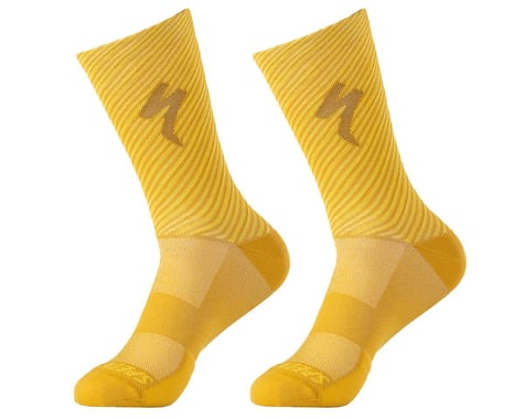 Specialized Soft Air Road Tall Socks (Brassy Yellow/Golden Yellow Stripe) (L)