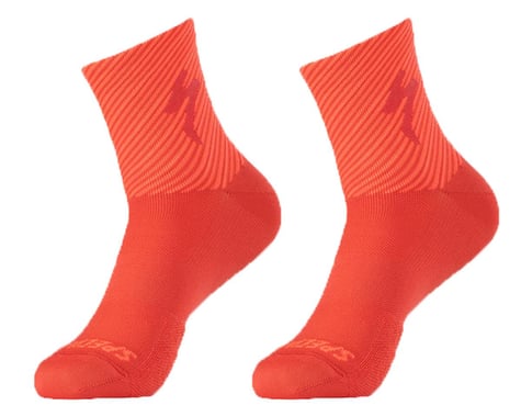Specialized Soft Air Road Mid Socks (Flo Red/Rocket Red Stripe) (XL)