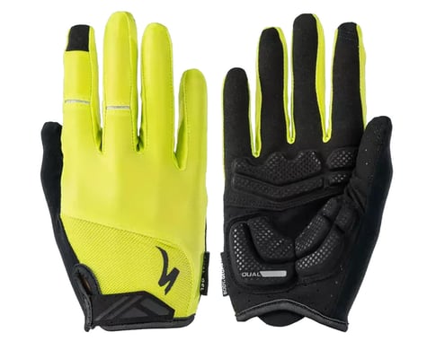 Specialized Body Geometry Dual-Gel Long Finger Gloves (Hyper Green) (L)