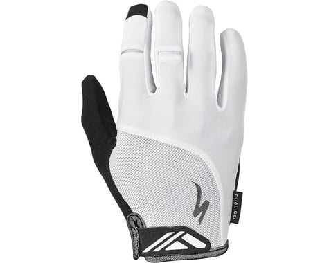 Specialized Body Geometry Dual-Gel Long Finger Gloves (White) (M)