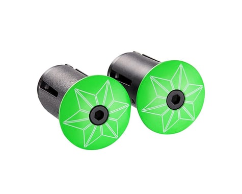 Supacaz Star Plugz Bar Plugs (Powder Coated Neon Green)