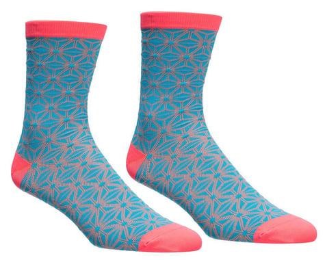Supacaz SupaSox Asanoha Socks (Neon Blue/Coral)