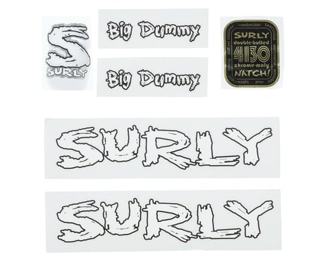 Surly Big Dummy Frame Decal Set with Headbadge: White