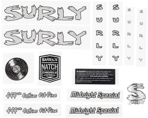 Surly Midnight Special Frame Decal Set (Silver w/ Record)