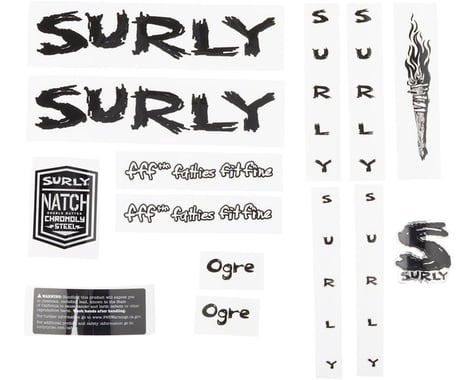 Surly Ogre Frame Decal Set (Black w/ Torch)