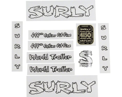 Surly World Troller Frame Decal Set with Headbadge White