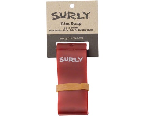 Surly Rim Strip: For 26+ Rabbit Hole Rim, PVC, 38mm wide, Red