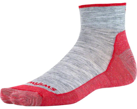 Swiftwick Pursuit Four Ultra Light Hike Sock (Heather Gray/Red)