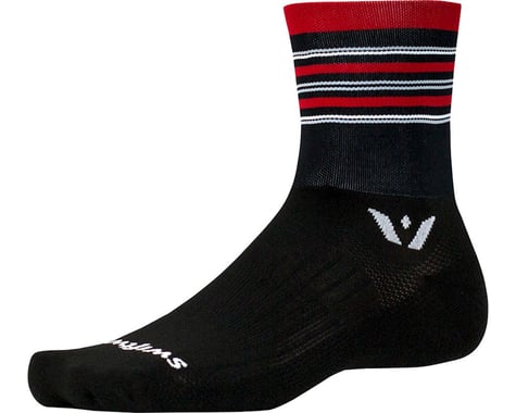 Swiftwick Aspire Stripe Four Sock (Black/Red)