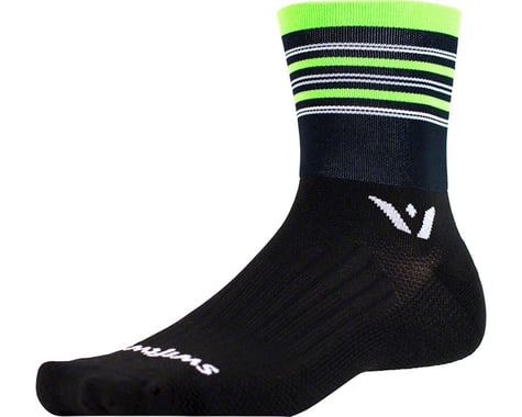 Swiftwick Aspire Stripe Four Sock (Black/Green/Gray)