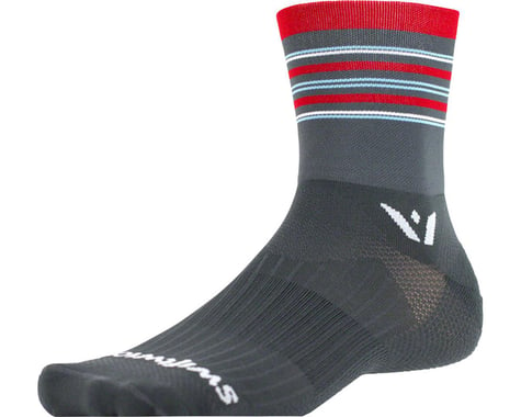 Swiftwick Aspire Stripe Four Sock (Gray/Red/Blue)
