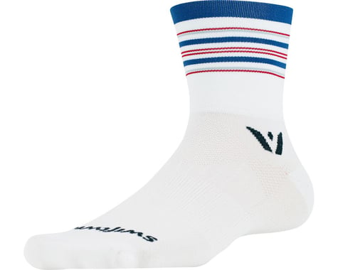 Swiftwick Aspire Four Socks (White/Blue/Red)