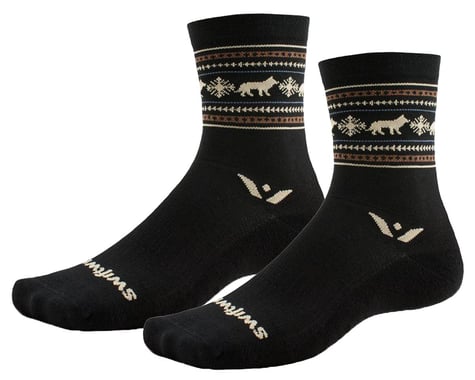 Swiftwick Vision Five Winter Socks (Black Wolves) (XL)