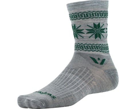 Swiftwick Vision Five Winter Collection Sock (Heather Gray/Green)