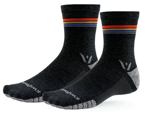 Swiftwick Flite XT Trail Five (Coal Sunset Stripe) (L)