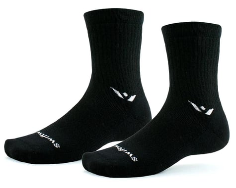 Swiftwick Pursuit Hike Six Medium-Weight Socks (Black) (XL)