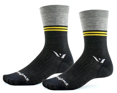 Swiftwick Pursuit Seven Ultralight Socks (Block Stripe Heather) (L)