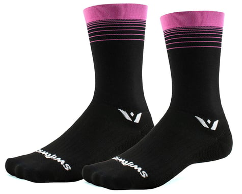Swiftwick Aspire Seven Socks (Pink Stripe) (M)