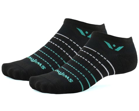 Swiftwick Aspire Zero Socks (Black/Aqua Stripe) (L)