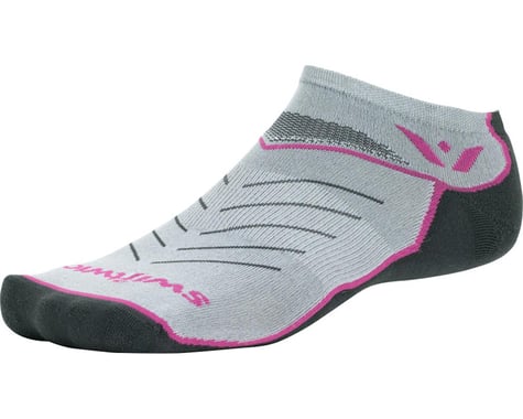 Swiftwick Vibe Zero Socks - No Show, Pewter/Pink/Gray, Large (L)
