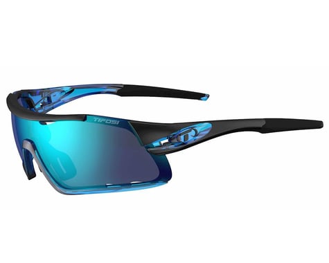 Tifosi Davos Sunglasses (Crystal Blue) (Clarion Blue, AC Red & Clear Lenses)