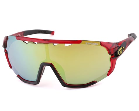 Tifosi Sledge Sunglasses (Crystal Red) (Clarion Yellow, AC Red & Clear Lenses)