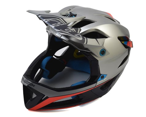 Troy Lee Designs Stage MIPS Race Helmet (Silver/Navy) (M/L)