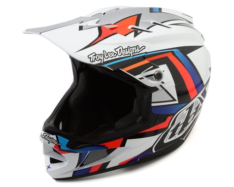 Troy Lee Designs D4 Composite Full Face Helmet (Frames White/Silver) (S)