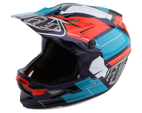 Troy Lee Designs D3 Fiberlite Full Face Helmet (Vertigo Blue/Red) (M)
