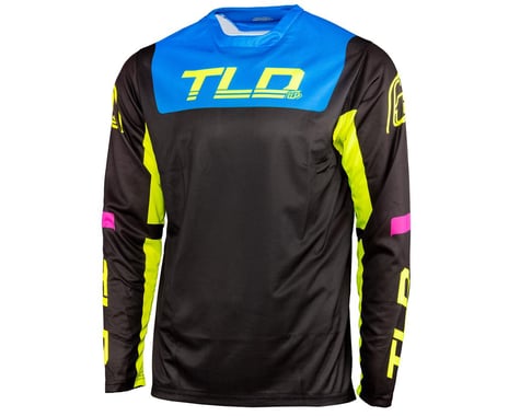 Troy Lee Designs Sprint Long Sleeve Jersey (Fractura Black/Yellow) (M)