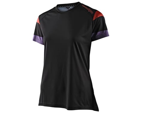Troy Lee Designs Womens Lilium Short Sleeve Jersey (Rugby Black) (L)