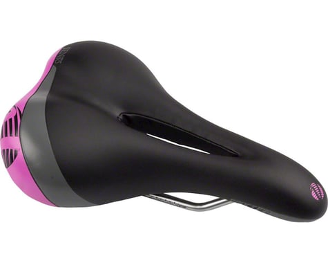 Velo Senso Roost Women's Saddle (Black/Pink) (Steel Rails) (160mm)