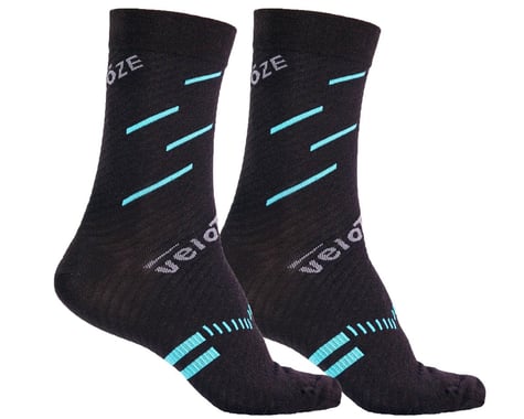 VeloToze Active Compression Wool Socks (Black/Blue) (L/XL)