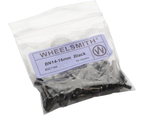 Wheelsmith 2.0 x 16mm Black Brass Nipples, Bag of 50