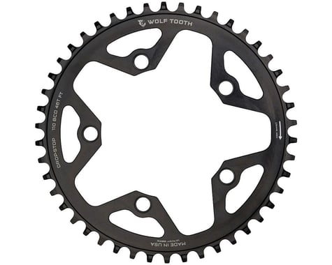 Wolf Tooth Components Gravel/CX/Road Chainring (Black) (Drop-Stop B) (Single) (110mm BCD) (36T)