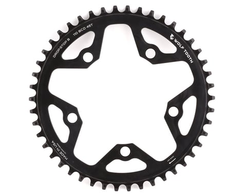 Wolf Tooth Components Gravel/CX/Road Chainring (Black) (Drop-Stop B) (Single) (110mm BCD) (46T)