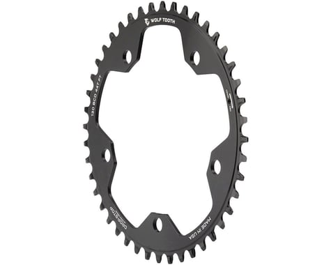 Wolf Tooth Components Gravel/CX/Road Chainring (Black) (Drop-Stop B) (Single) (130mm BCD) (44T)