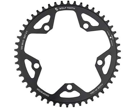 Wolf Tooth Components Gravel/CX/Road Chainring (Black) (Drop-Stop B) (Single) (130mm BCD) (50T)