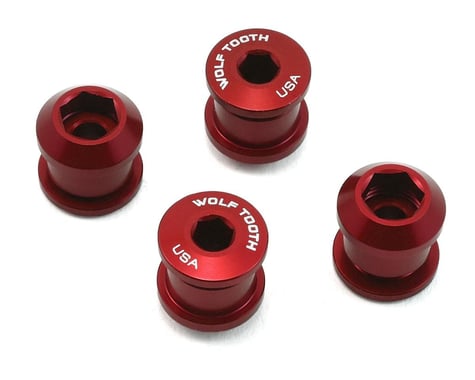 Wolf Tooth Components Dual Hex Fitting Chainring Bolts (Red) (6mm) (4 Pack)