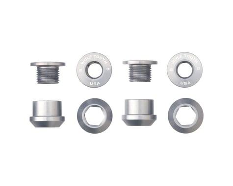 Wolf Tooth Components Dual Hex Fitting Chainring Bolts (Raw Silver) (6mm) (4 Pack)