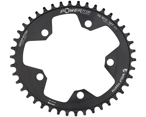 Wolf Tooth Components Gravel/CX/Road Elliptical Chainring (Black) (110mm BCD) (Drop-Stop B) (Single) (40T)