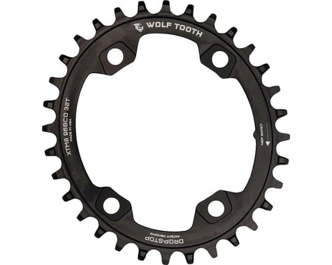 Wolf Tooth Components PowerTrac Drop-Stop Chainring (Black) (96mm Asym BCD)