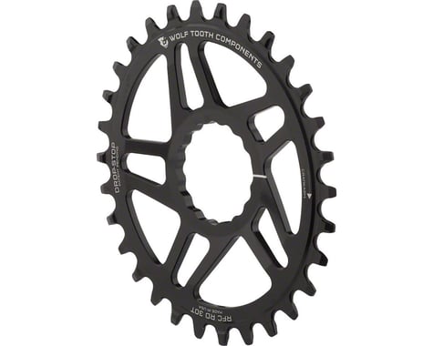 Wolf Tooth Components PowerTrac Oval Chainring (Black) (Reverse-Dish) (Drop-Stop A) (Single) (-4mm Offset) (30T)