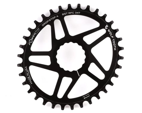 Wolf Tooth Components Elliptical Direct Mount Chainring (Black) (Drop-Stop A) (Single) (3mm Offset/Boost) (34T)