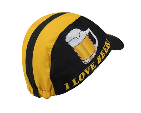World Jerseys I Love Beer Cycling Cap (Black/Yellow)