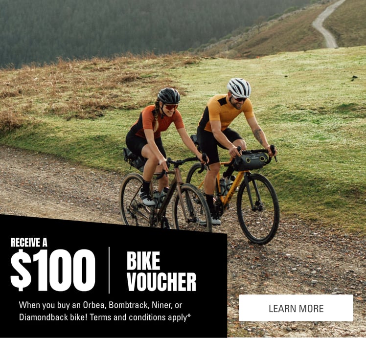 Get $100 Voucher with a purchase of our select bikes - Shop Now