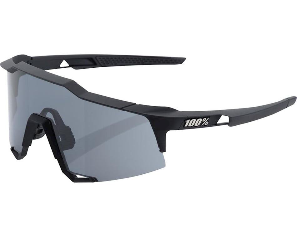 100% Speedcraft Sunglasses Soft Tact Black Frame Smoke Lens 
