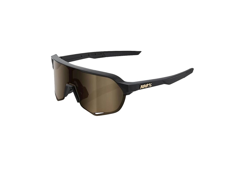 100% Percent Cycling S2 Sunglasses Flash Gold Lens Matte Black 